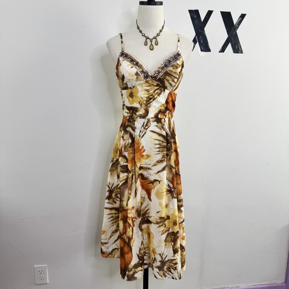 Vintage 90s BCBG Paris Floral Sweetheart Mini Dress Party Romantic 6